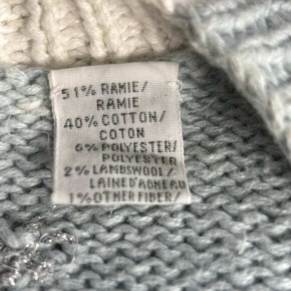 Vintage 90s Marisa Christina Christmas Pastel Blue Knit Cardigan Sweater Plus 2X - Picture 16 of 16